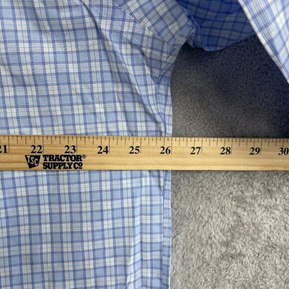 NEW Kirkland Men's 17.5 Traditional Fit Non-Iron Blue Sleeve Button-Down Shirt - Picture 5 of 8